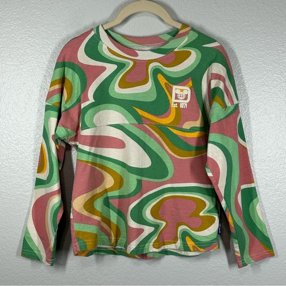 Walt Disney World Spirit‎ Jersey Shirt Kid's L 10/12 Swirl Long Sleeve Puff Ink - Picture 1 of 8